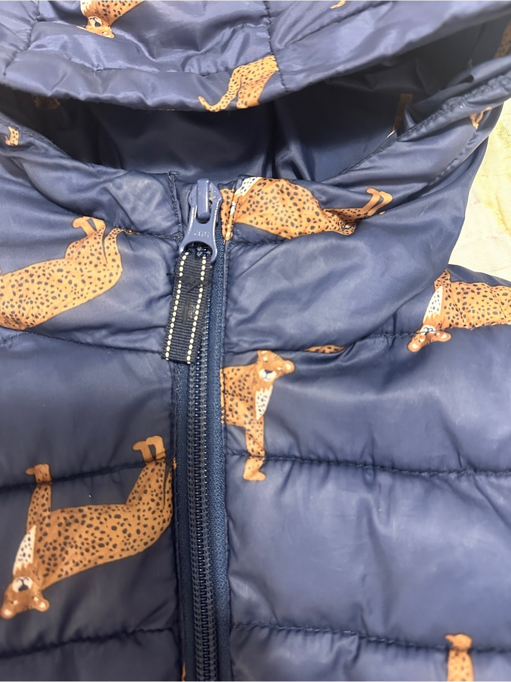 Rise Little Earthling Navy Leopard Print Puffer Jacket Size 2T / 3T Toddler - Picture 5 of 10